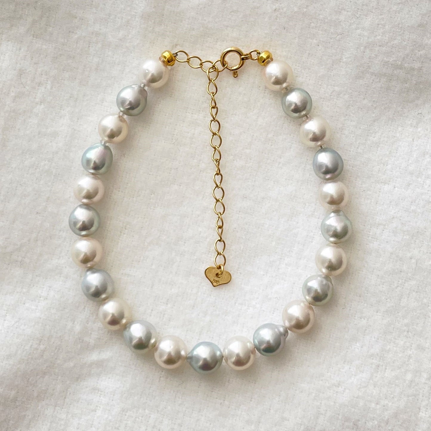 アコヤパールブレスレット/ブルー&ホワイト