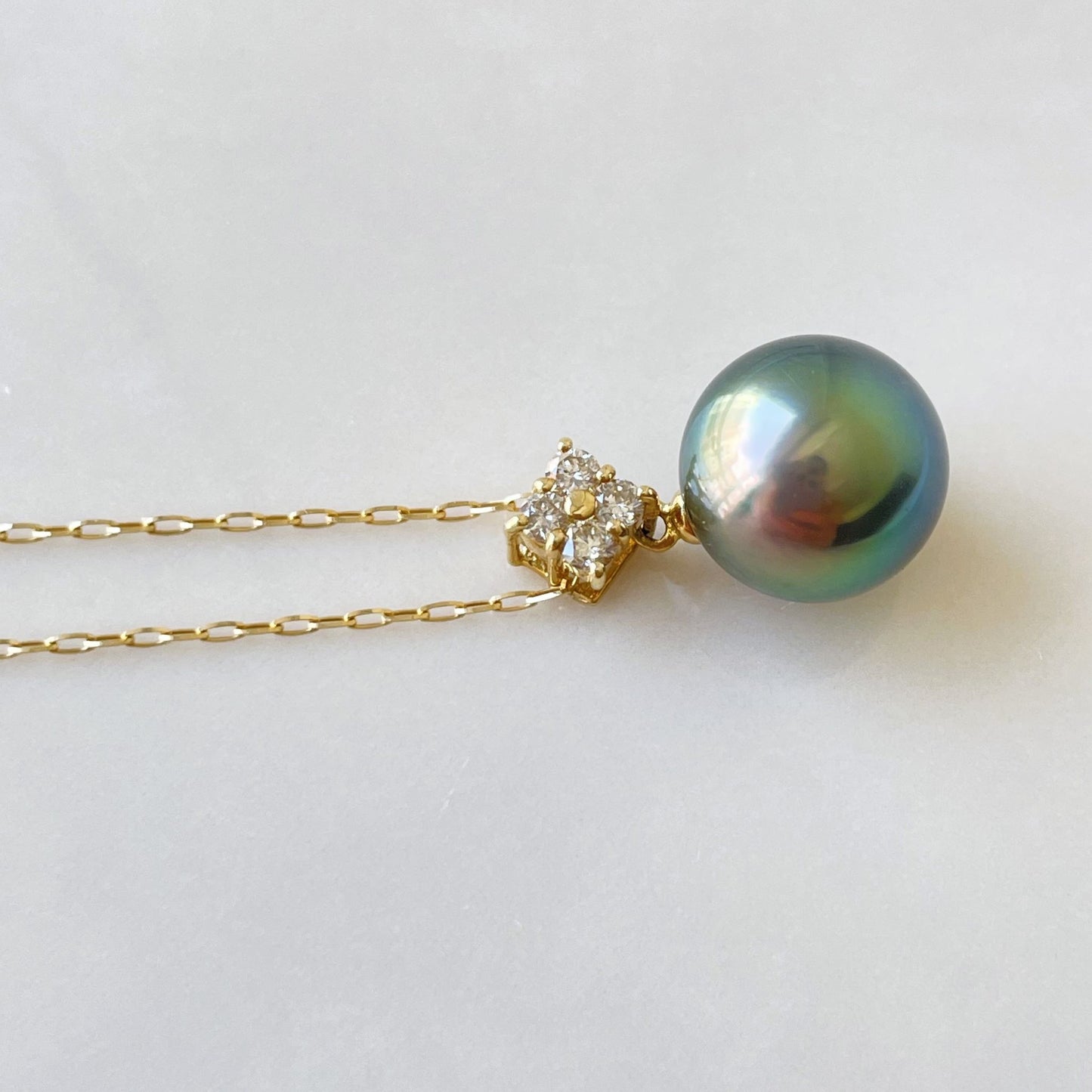 黒蝶パールネックレスK18YG