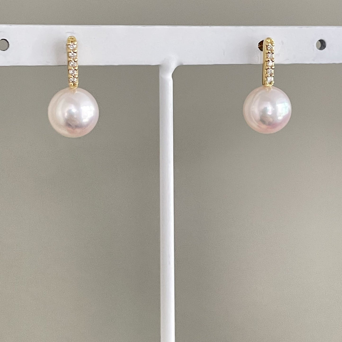 アコヤパールピアス/バー&ダイヤ