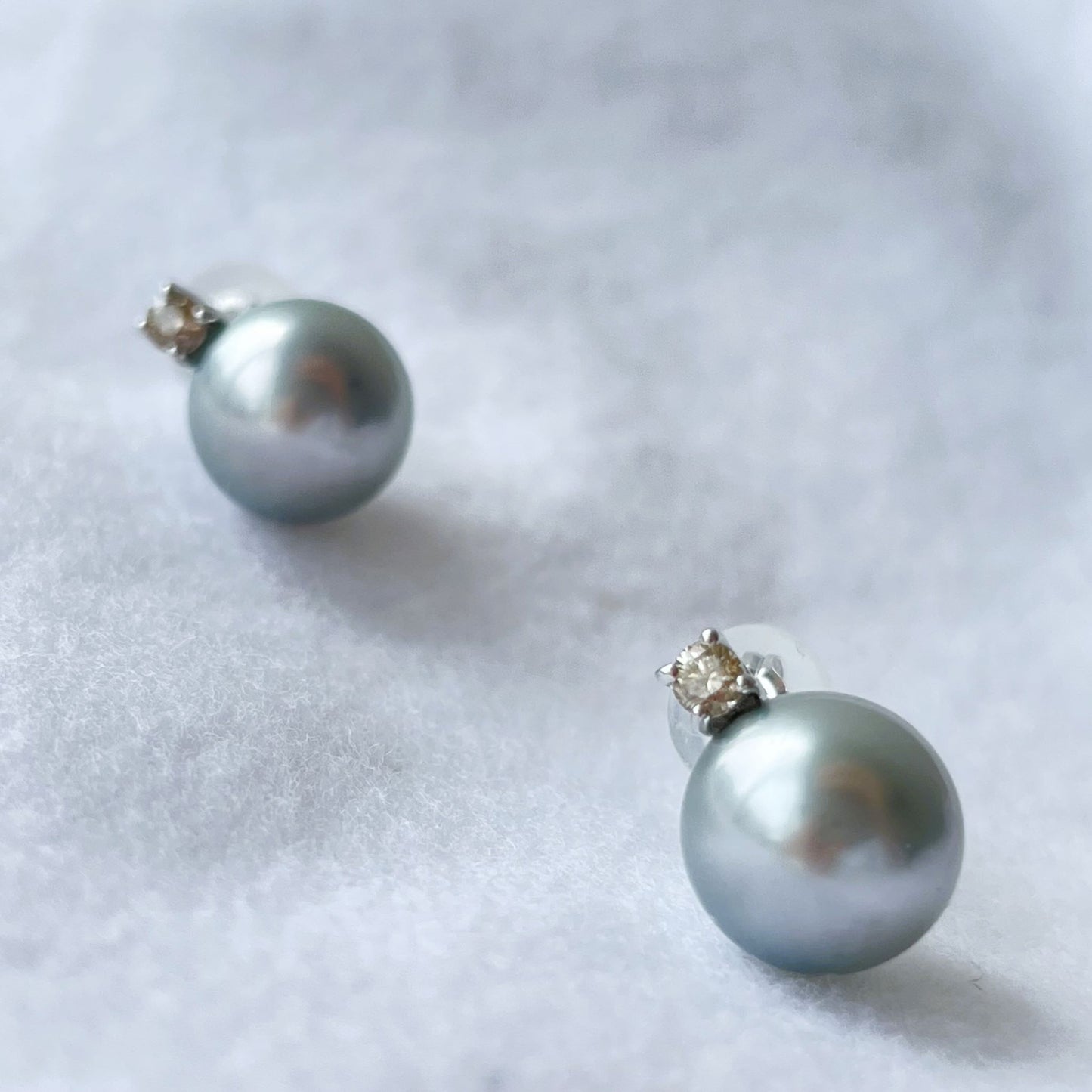 黒蝶パールピアス/K18YG/K18WG