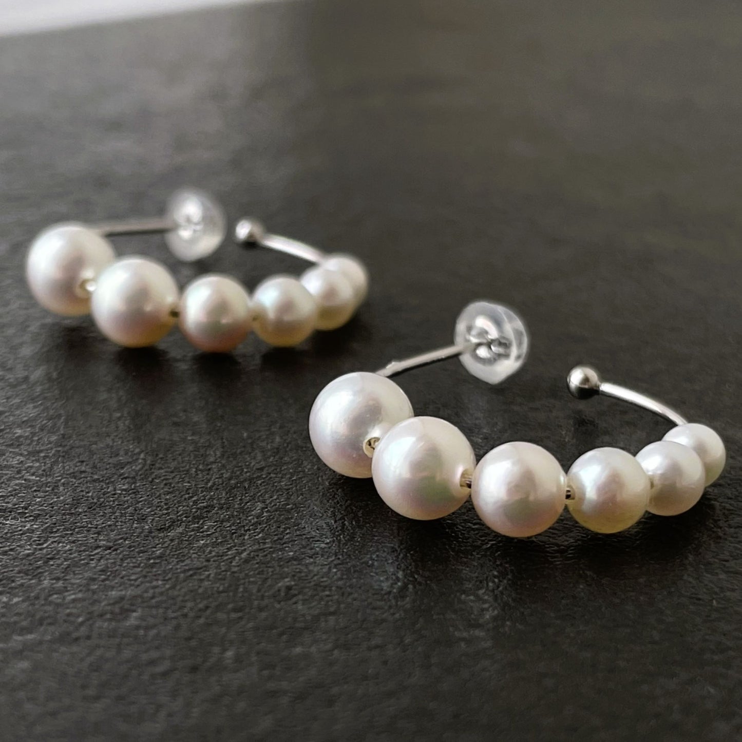 アコヤパールピアスフープタイプK18YG/K14WG