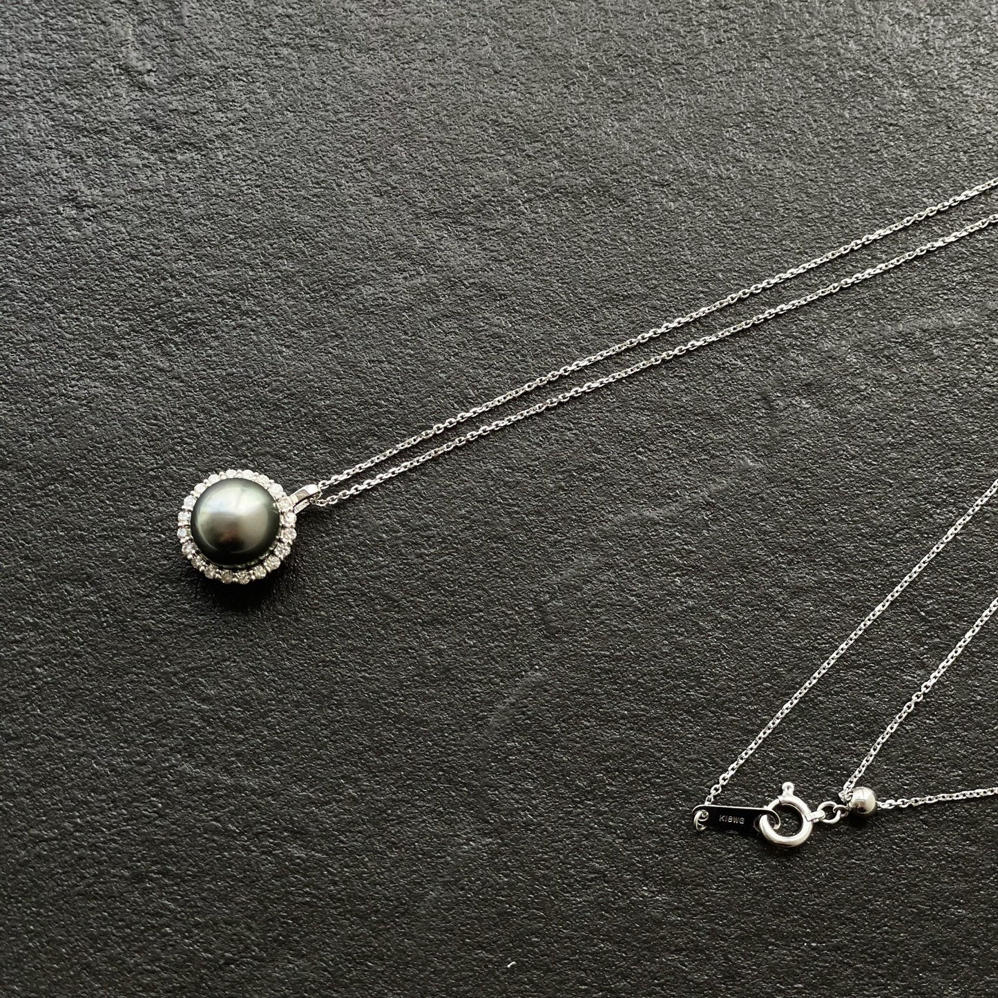 黒蝶パールペンダント/取巻き