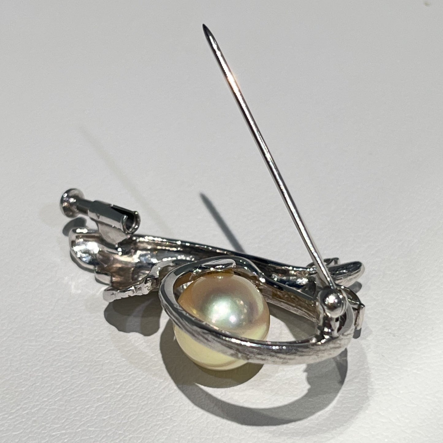 アコヤパールブローチ/K18WG/ダイヤ