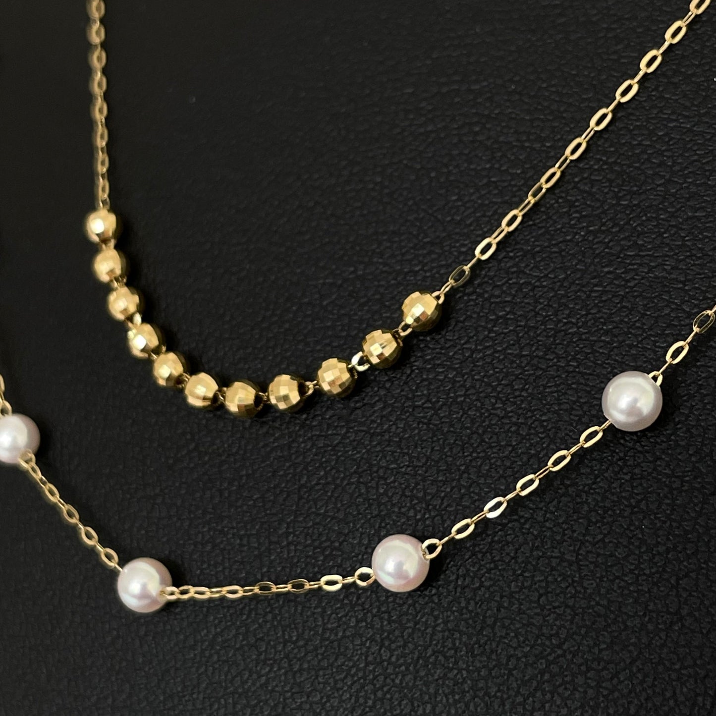 アコヤベビーパール2連チェーンネックレス