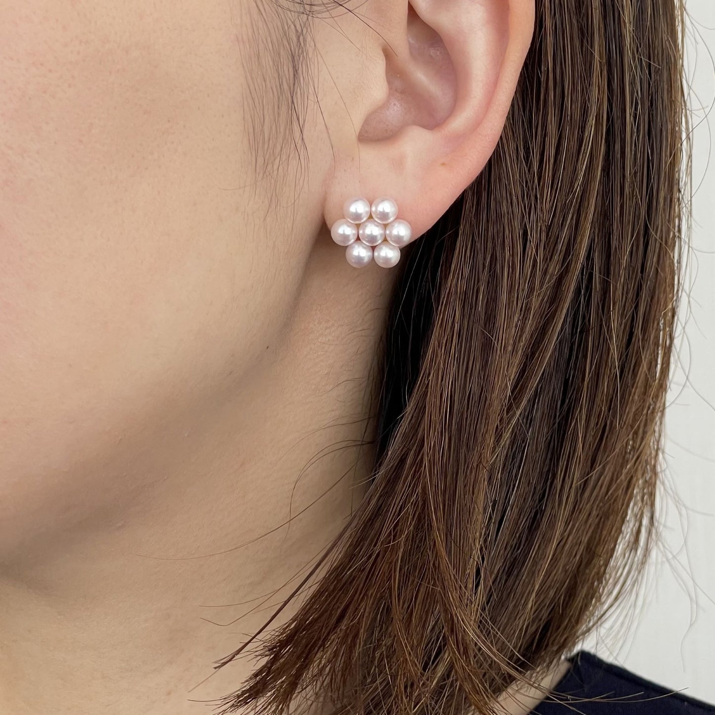 アコヤパール花型ピアス7pcs