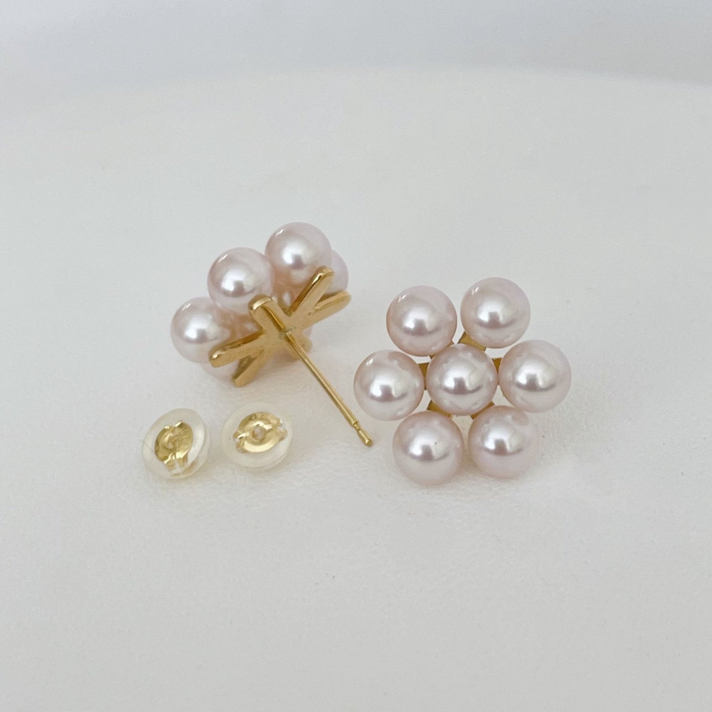 アコヤパール花型ピアス7pcs