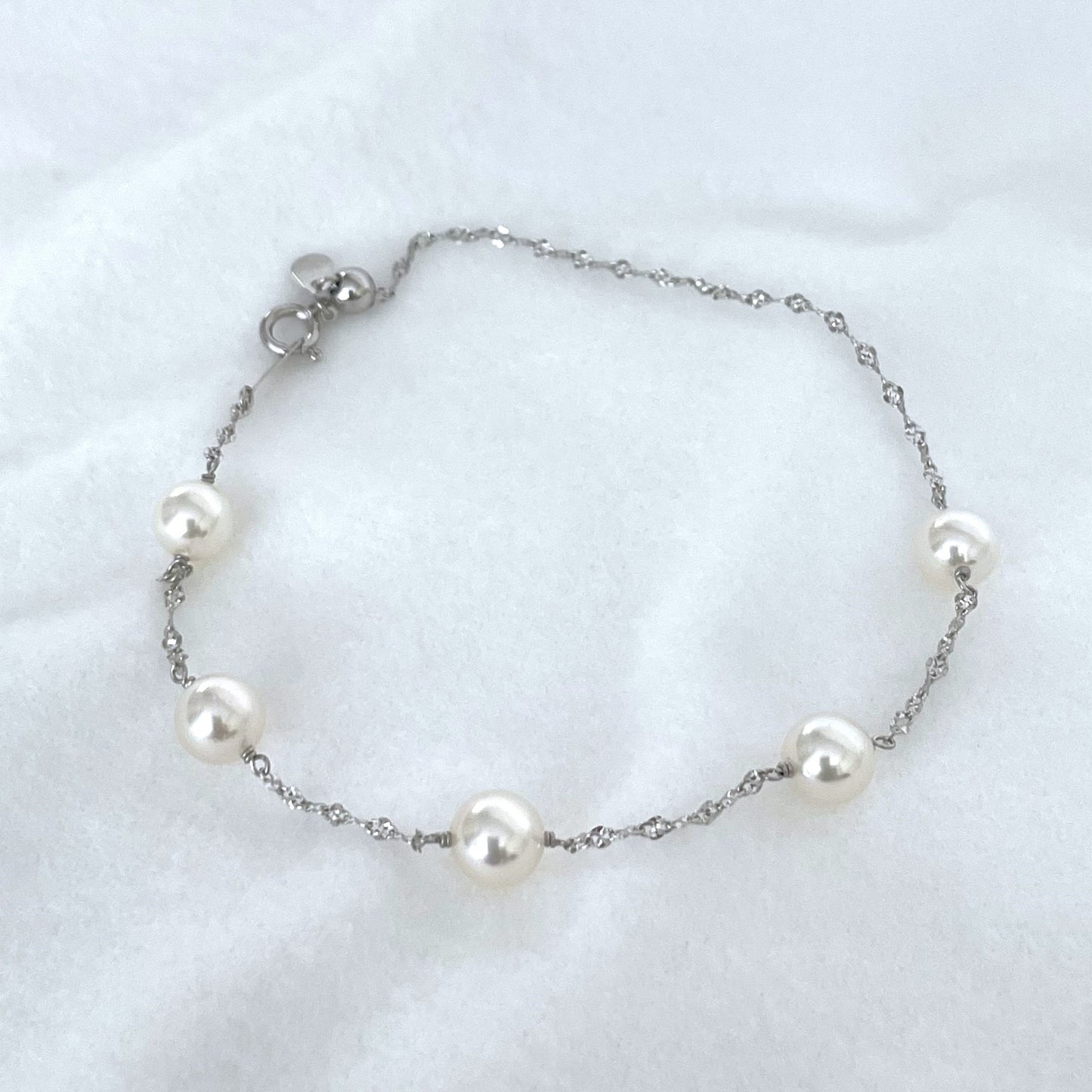 アコヤパールブレスレット5pcs K18YG/K18WG