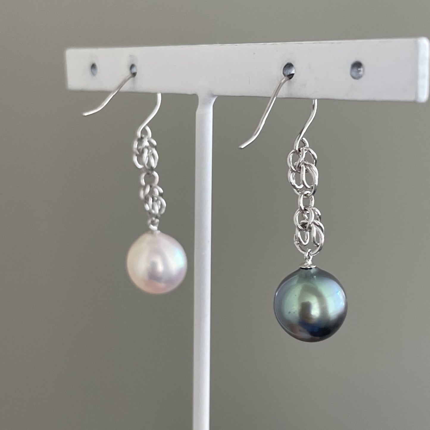 アコヤ&黒蝶パールピアス/フックタイプ