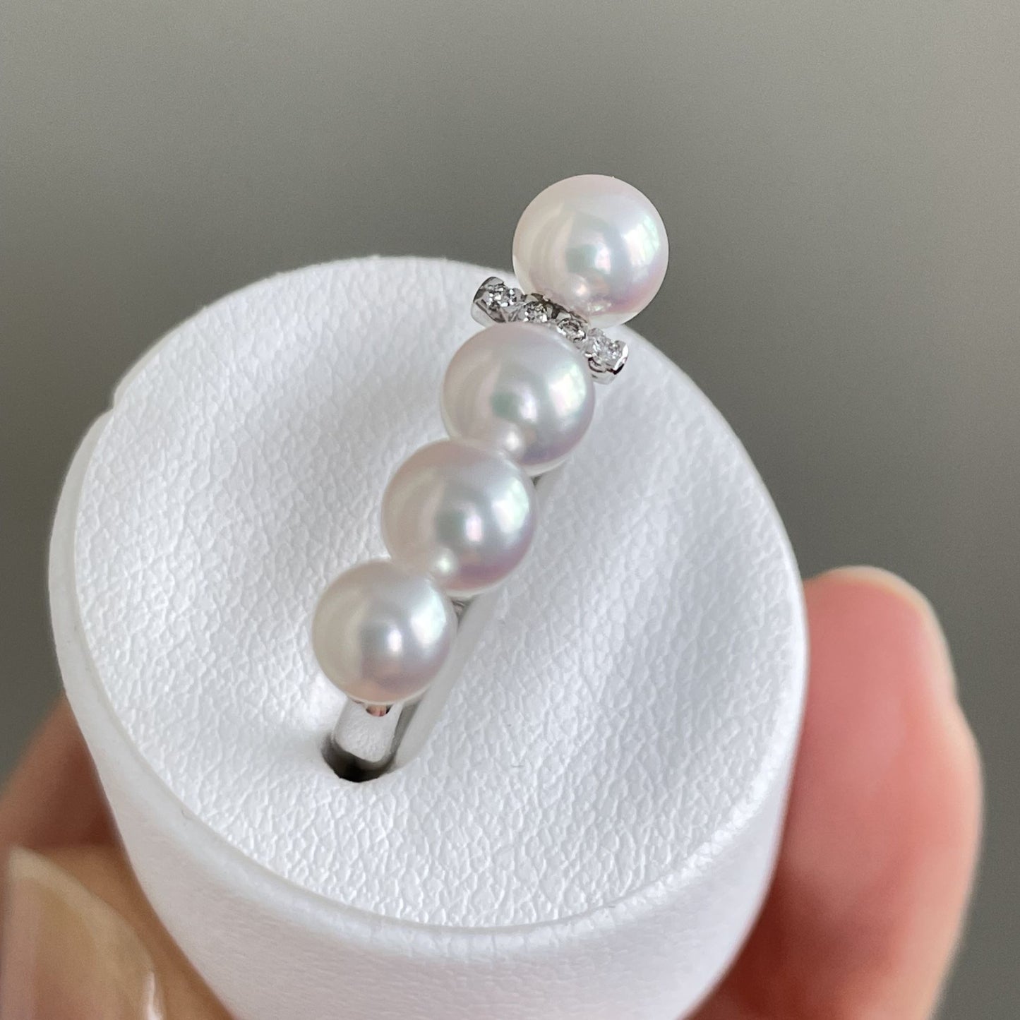 アコヤパールリング/4pcs/ダイヤ