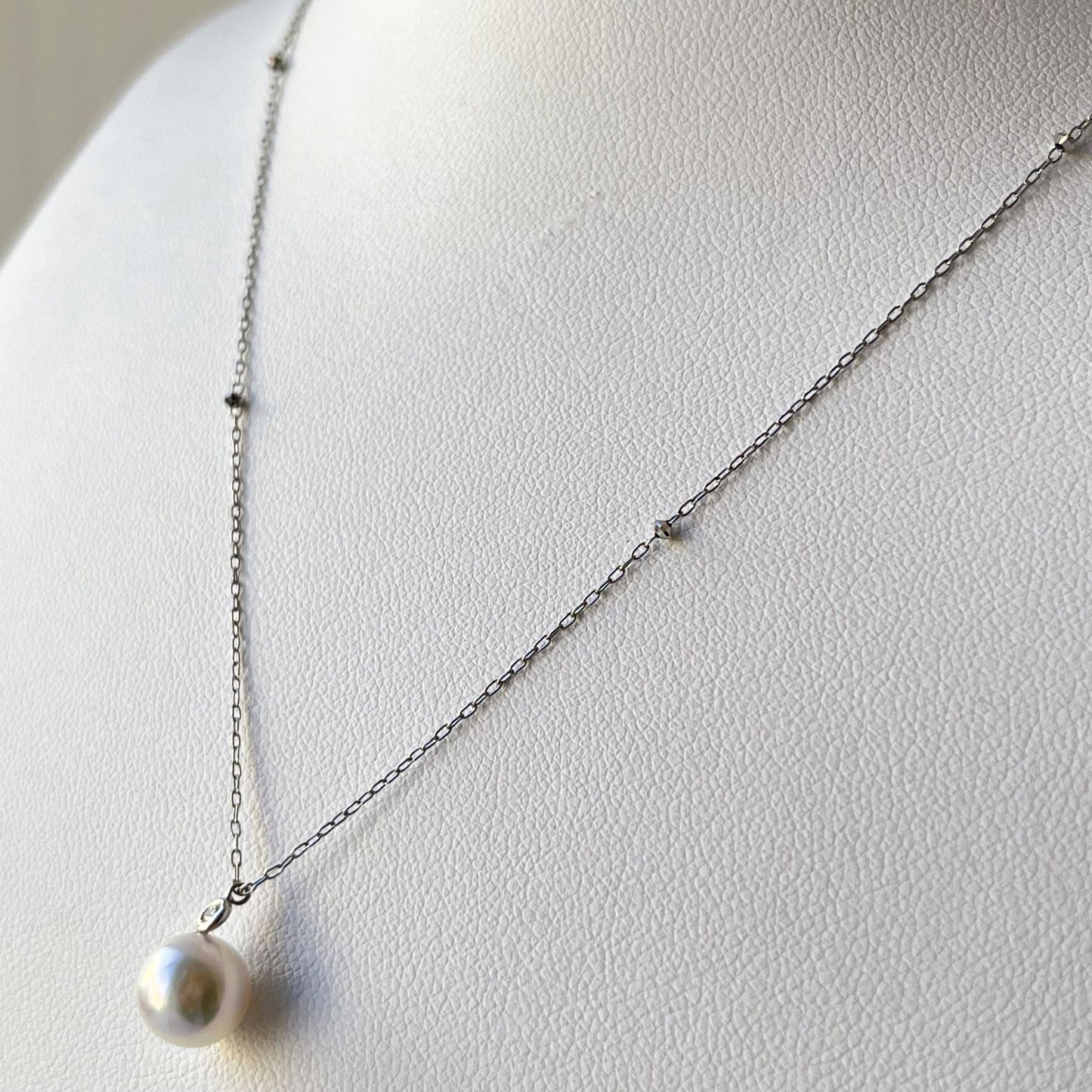 アコヤパールペンダント/ミラーボール付チェーン