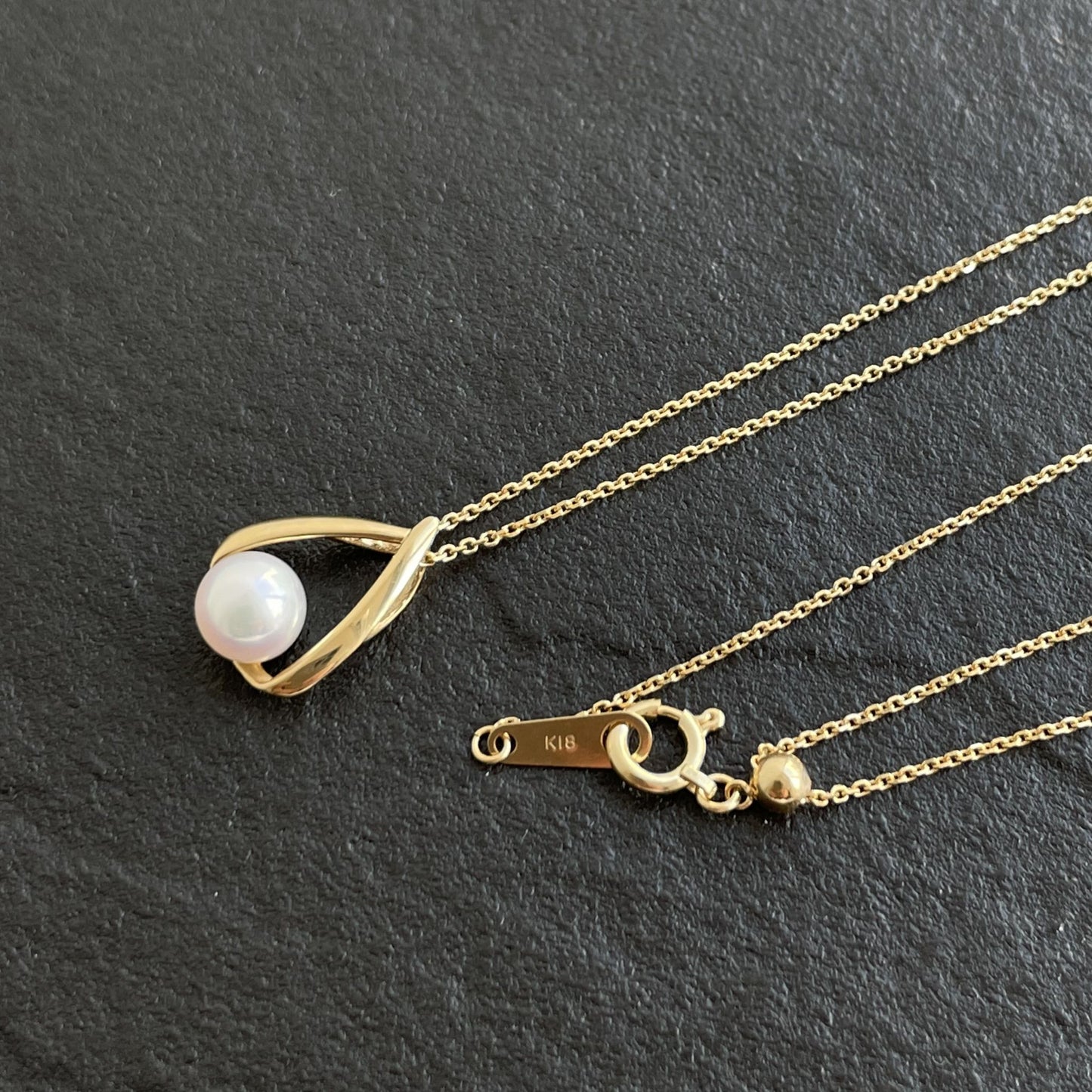 アコヤパールペンダント/しずく型/K18YG