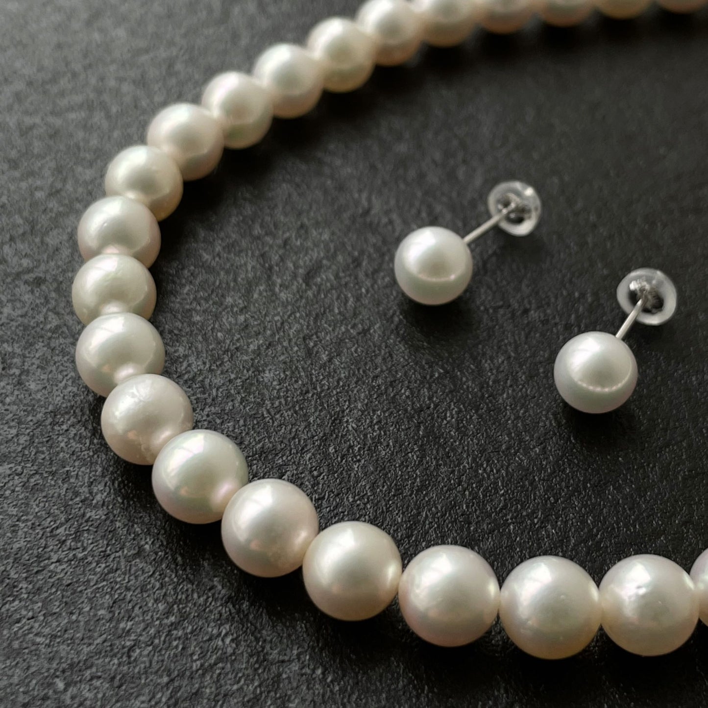 卒入園卒入学シーズンおすすめ アコヤパールネックレス&ピアス/W6.5mm ②