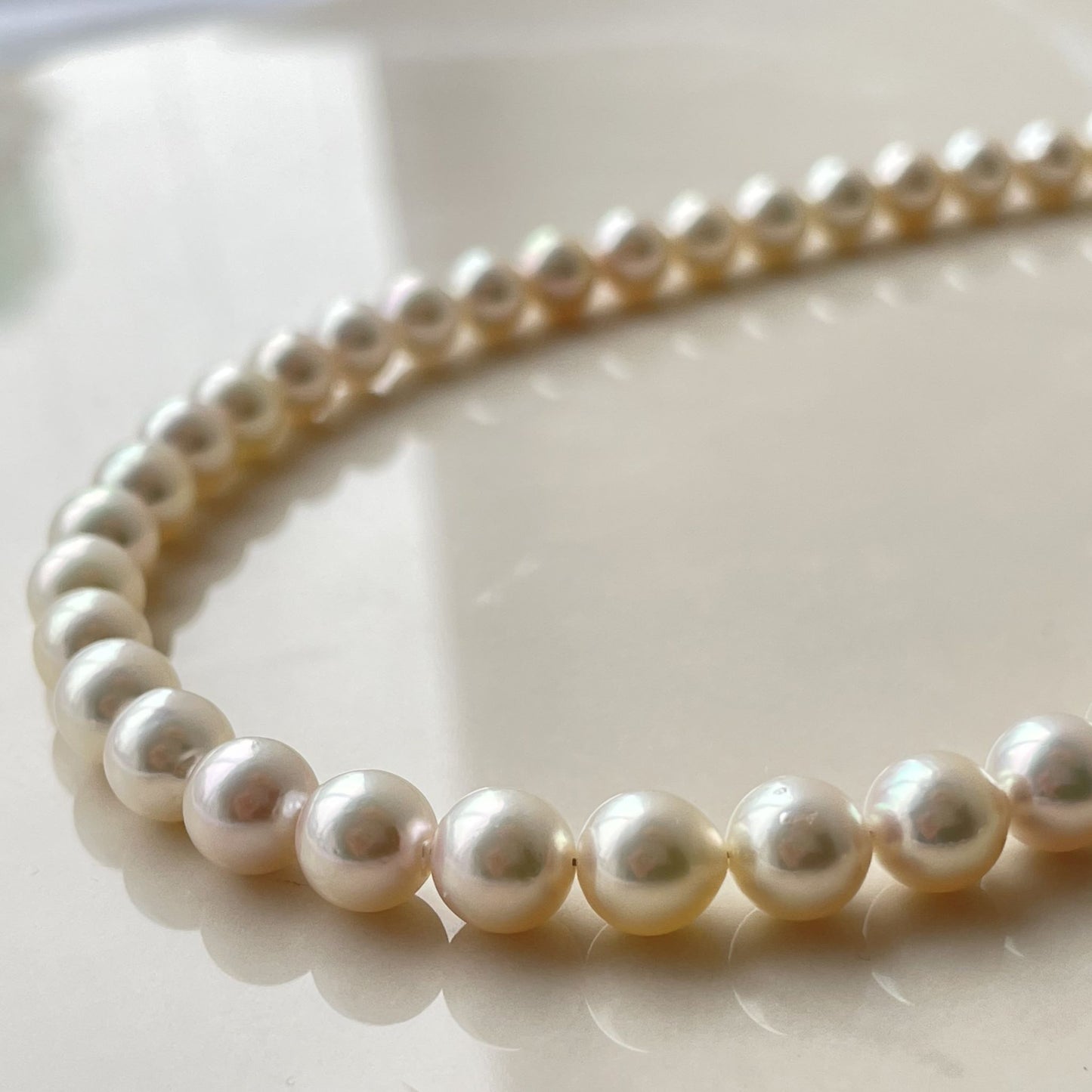 卒入園卒入学シーズンおすすめ アコヤパールネックレス&ピアス/W6.5mm ②