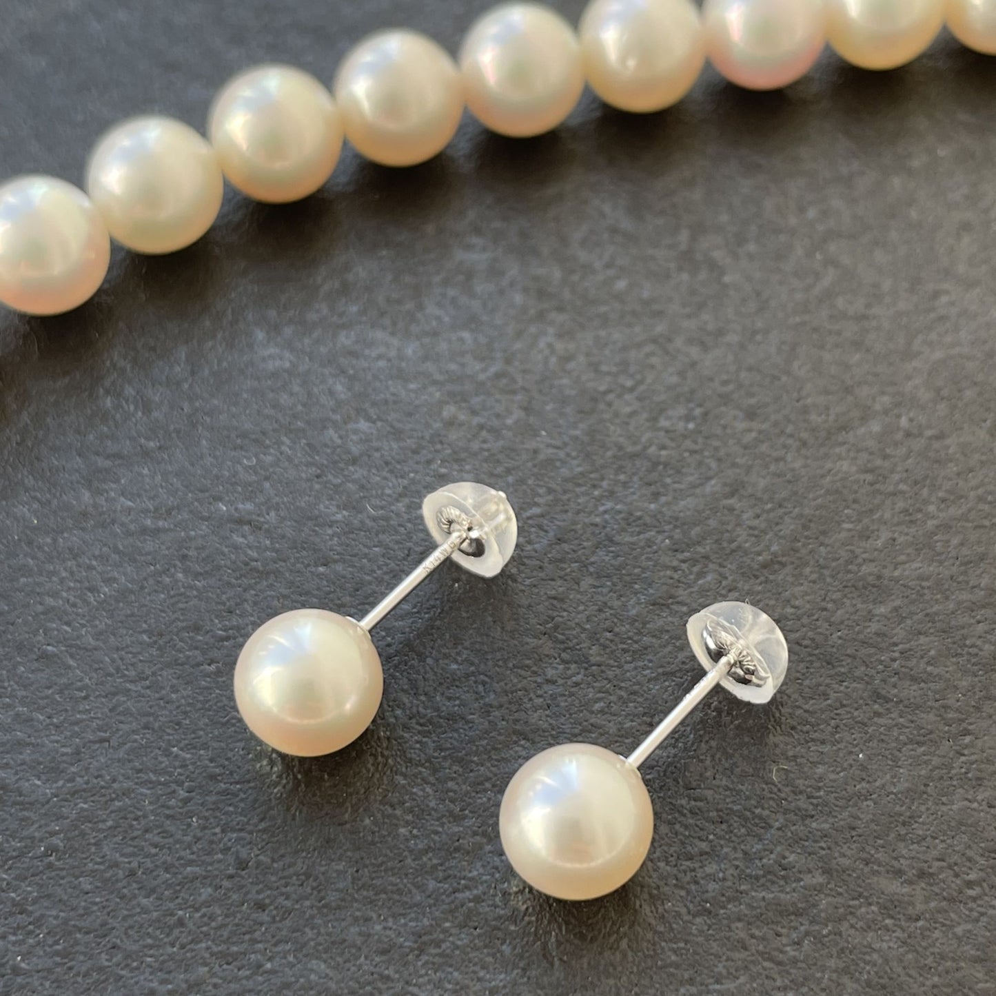 卒入園卒入学シーズンおすすめ アコヤパールネックレス&ピアス/W6.5mm ③