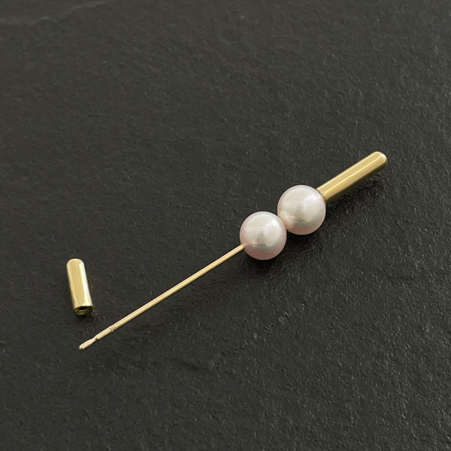 アコヤピアス ピンブローチ型片耳用2pcs