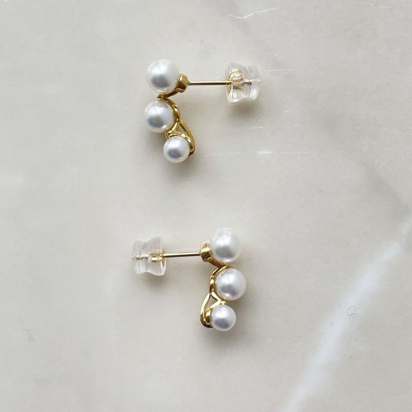 アコヤパールピアス/3pcs/ダイヤ