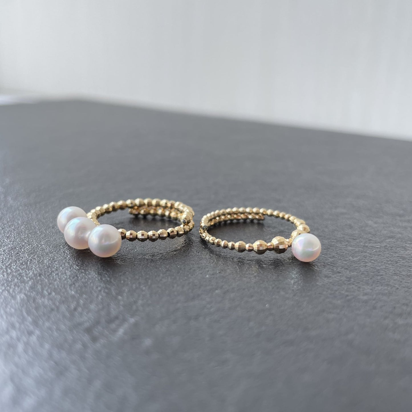 アコヤパールリング/3pc/フリーサイズ