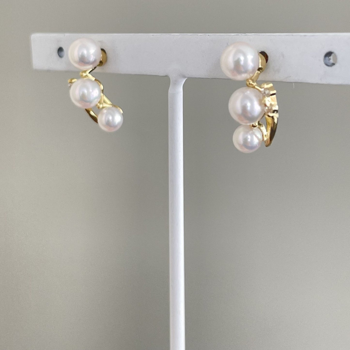 アコヤパールピアス/3pcs/ダイヤ
