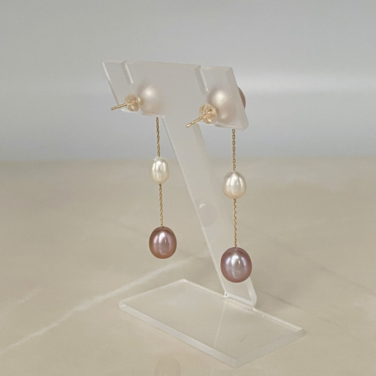 淡水パール3pcs/K18YG