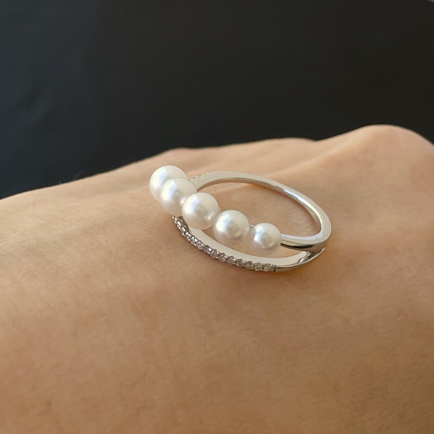 アコヤパールリング5pcs/K18WG