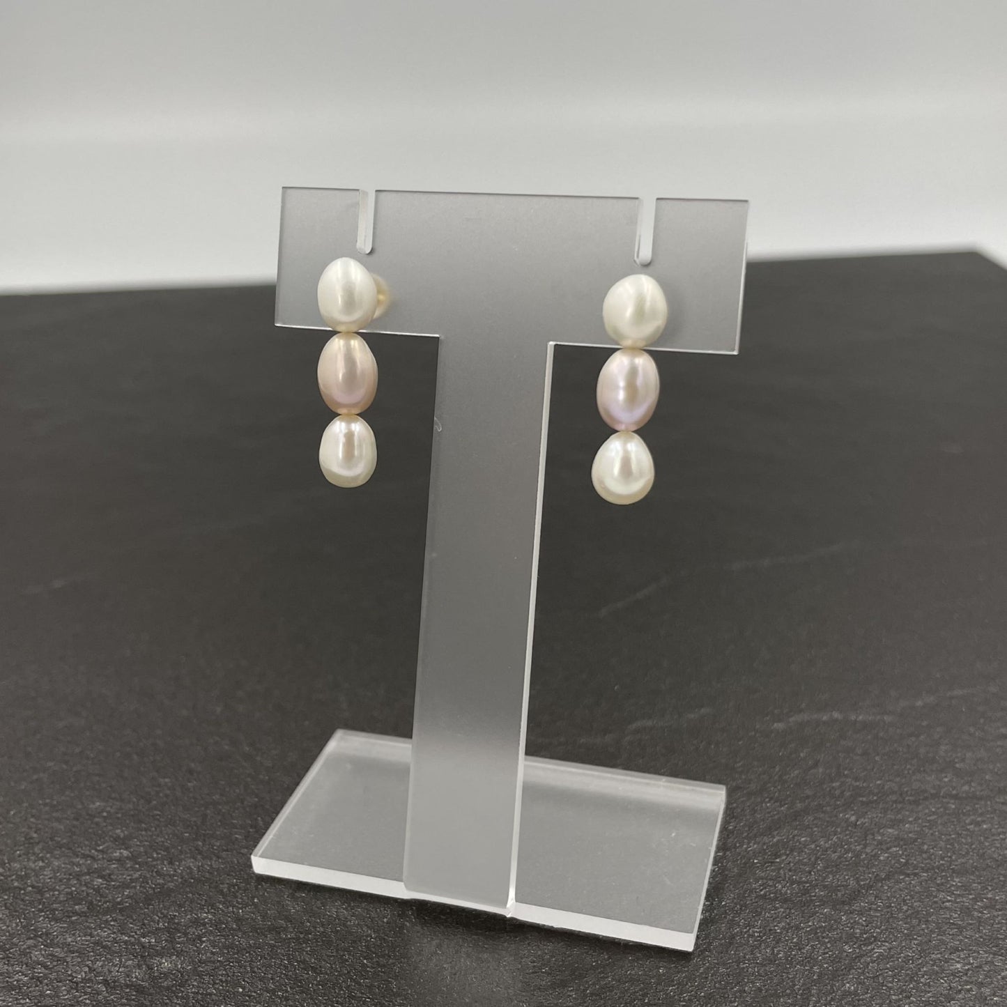 淡水パールピアス/ライス型3pcs