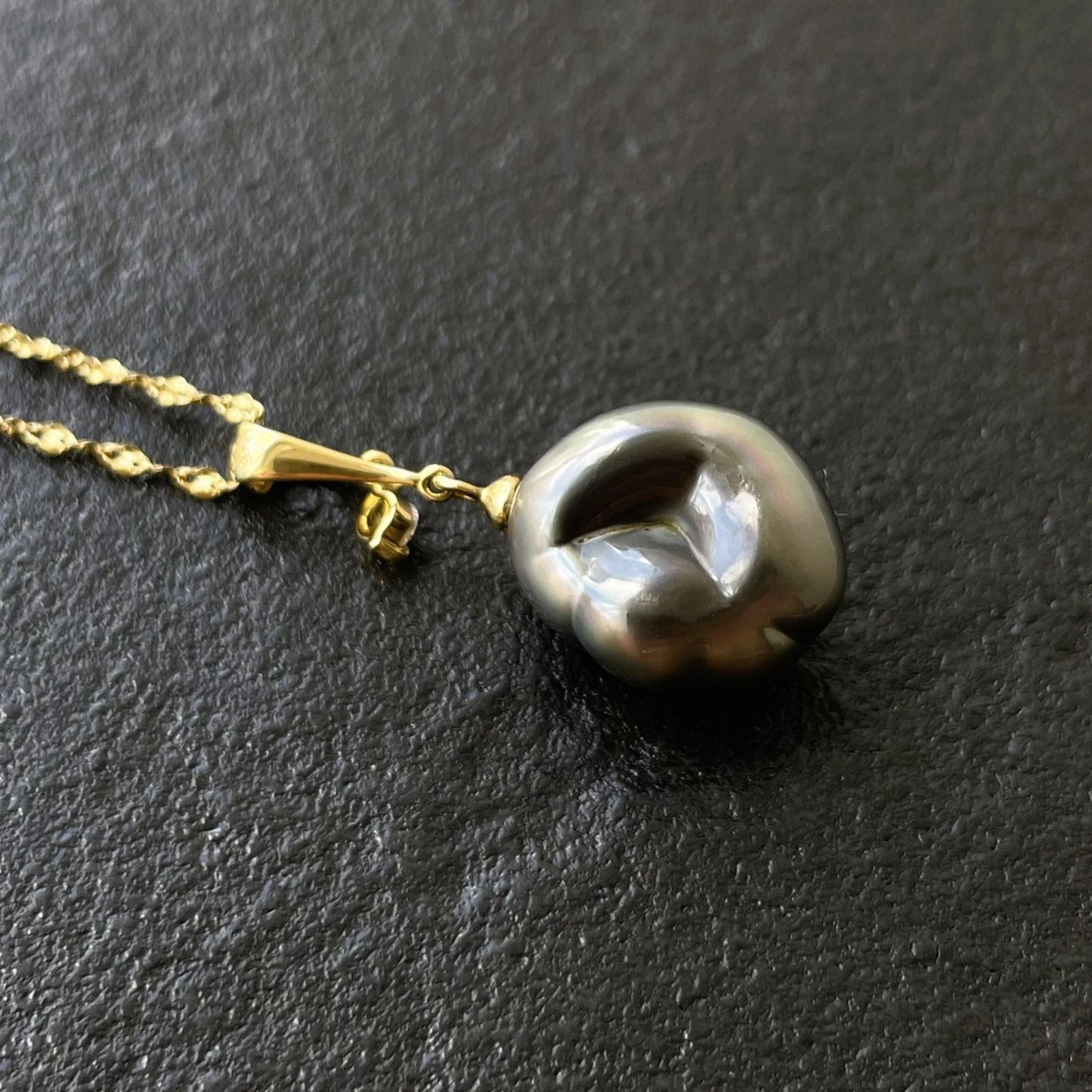 黒蝶バロックパールペンダント