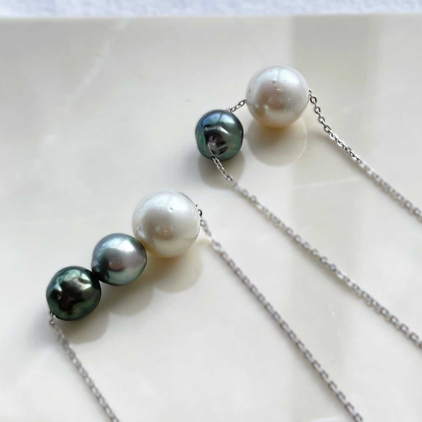 白蝶黒蝶バロックパールペンダント3pcs