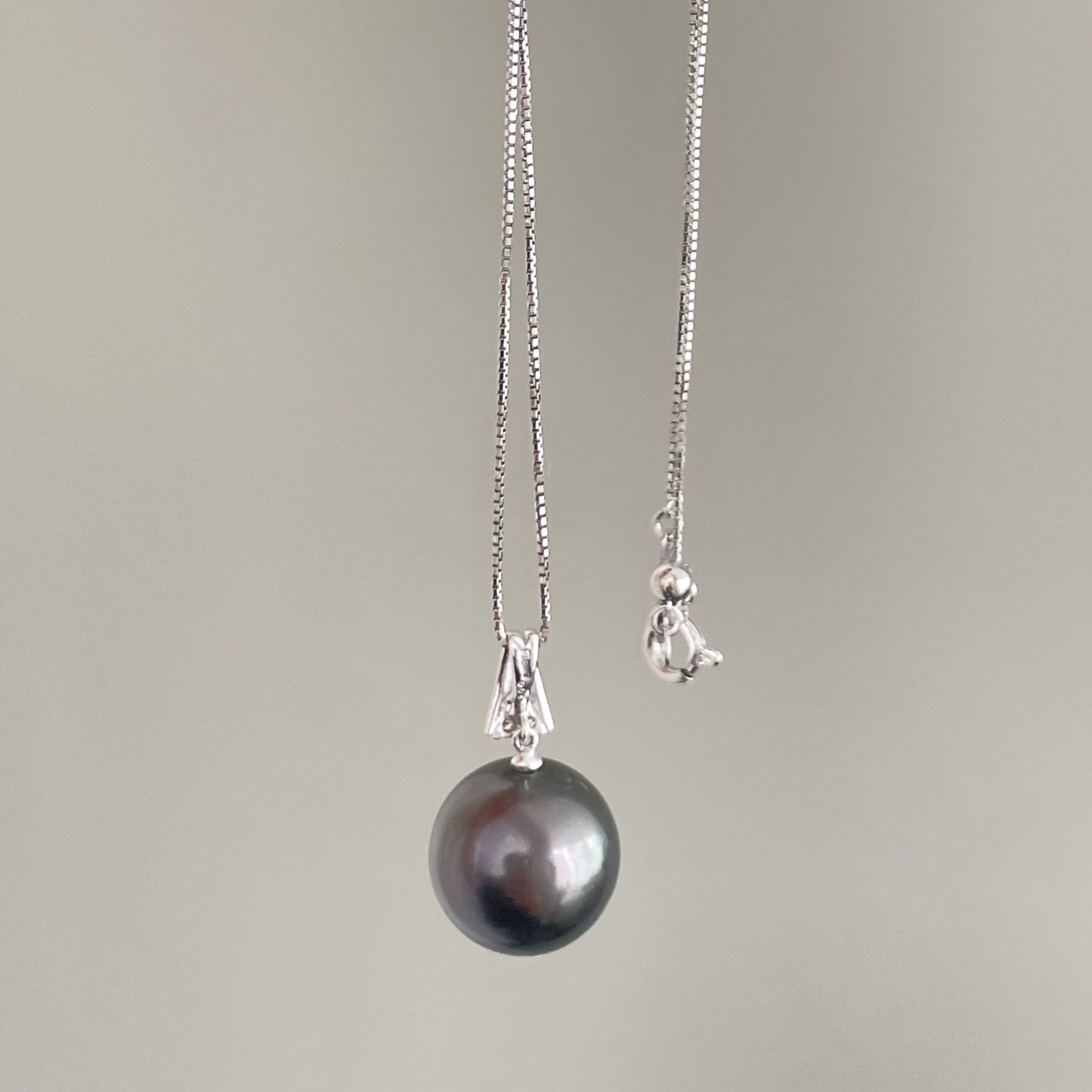 黒蝶パールペンダント/K18WG/ダイヤ