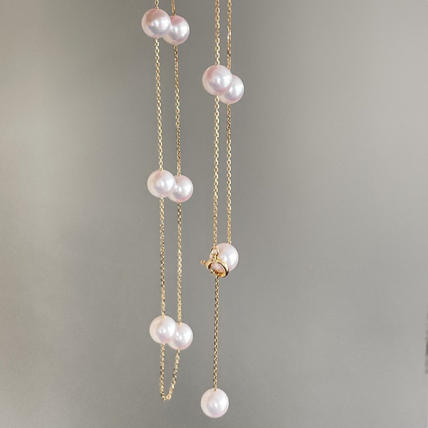 アコヤパールステーションネックレス/12pcs/Y字