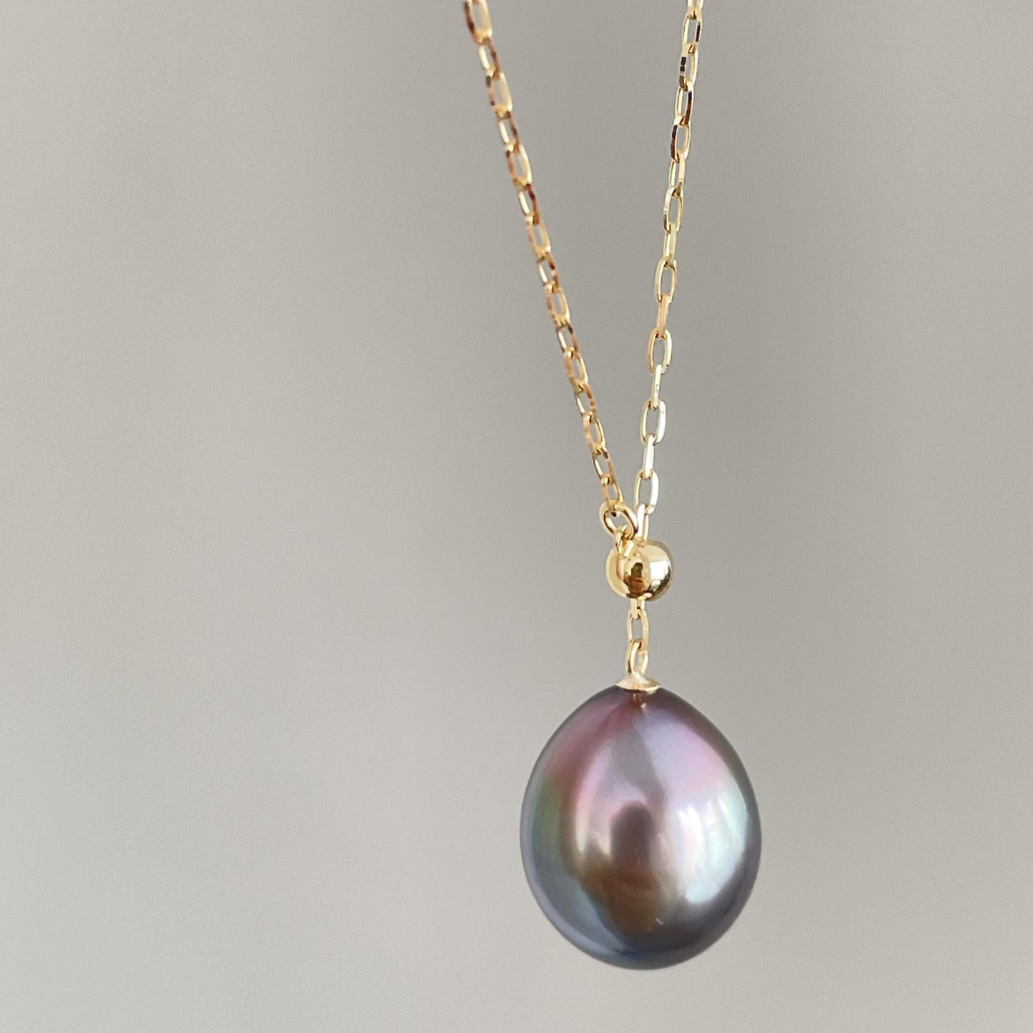 黒蝶パールペンダント/Y字スライド/OV