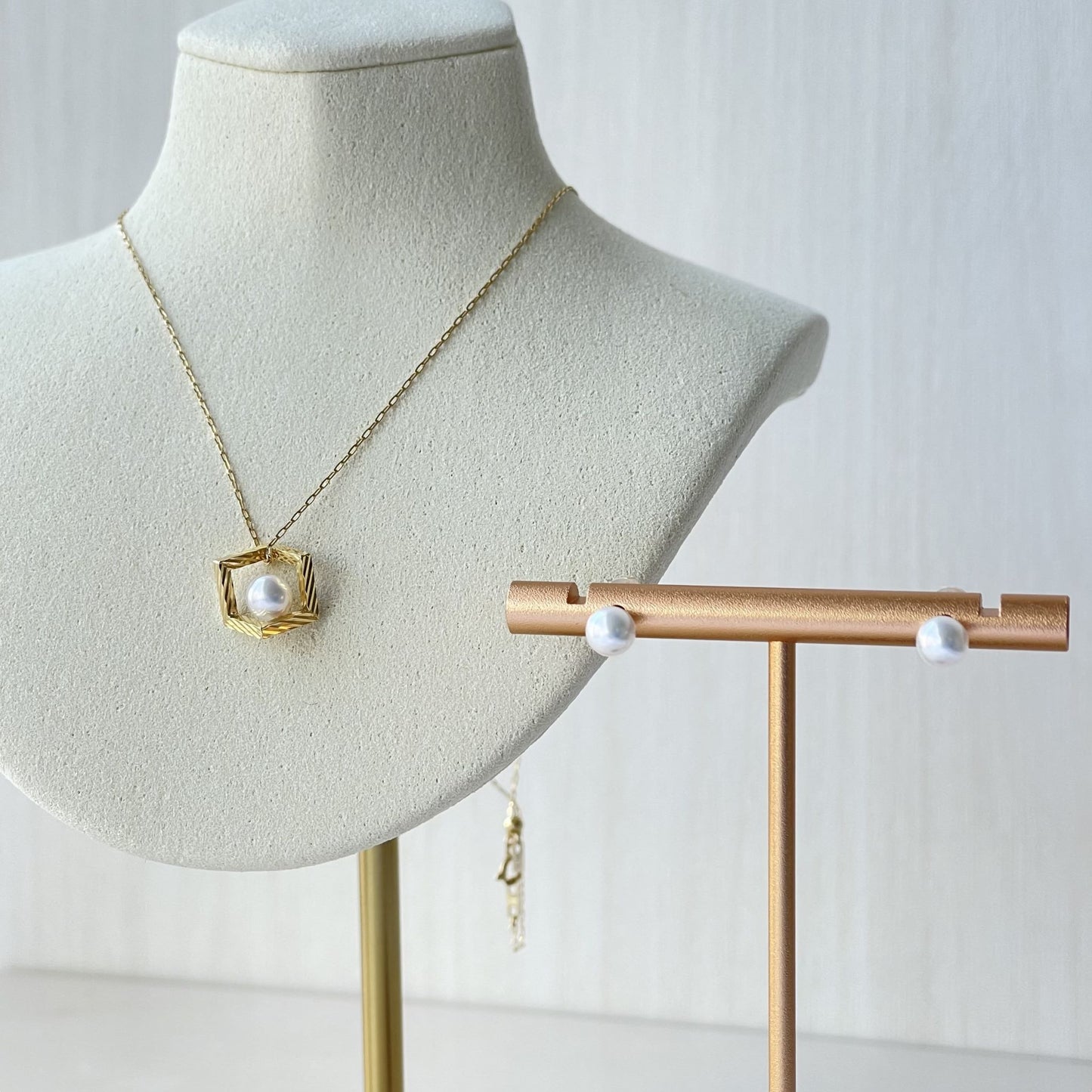 【クリスマスフェア】アコヤパールペンダント&ピアス/スクエア