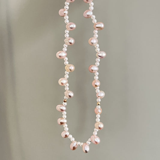 淡水パールデザインネックレス/K18YG