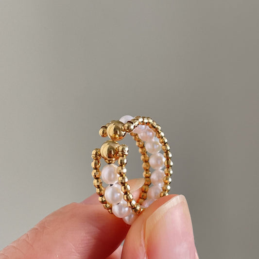 アコヤパールワイヤーリング/イヤカフ/13pcs