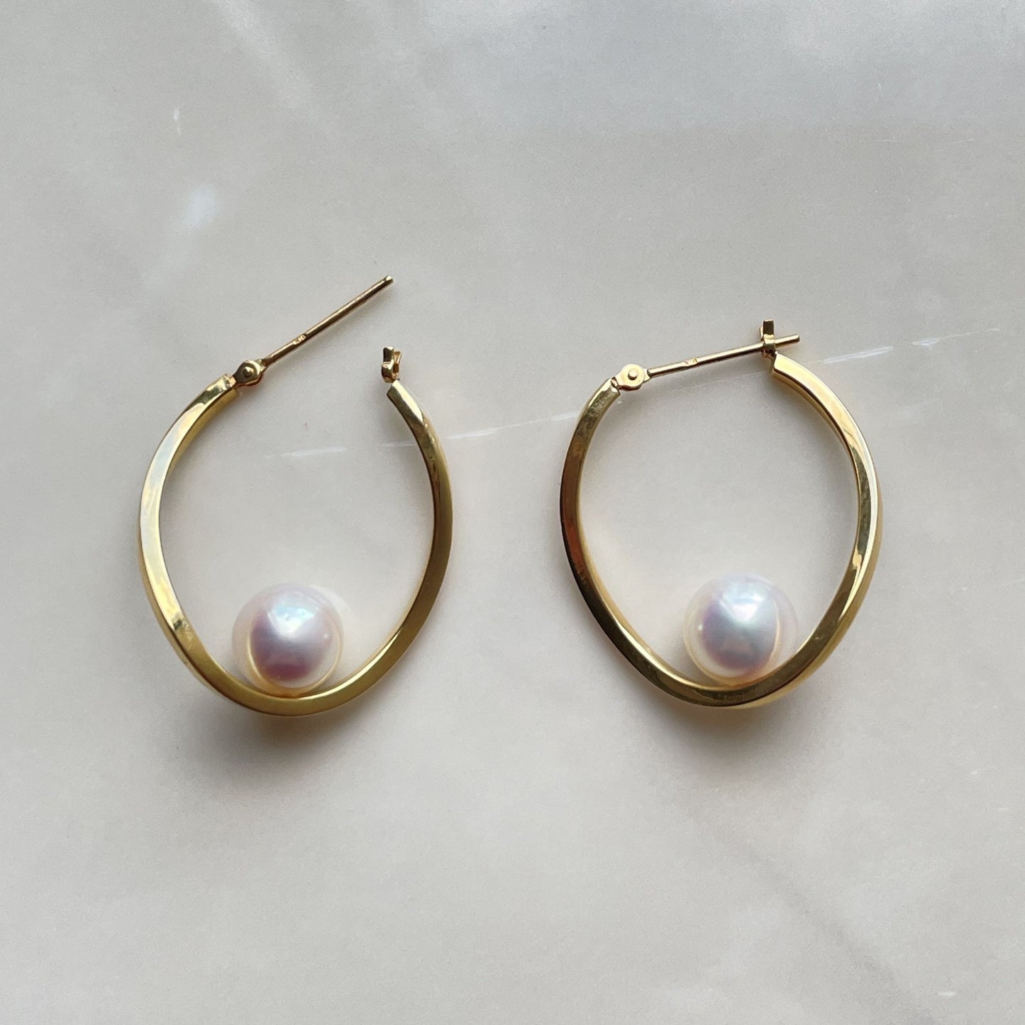 [再入荷]アコヤパールピアス/フープタイプ