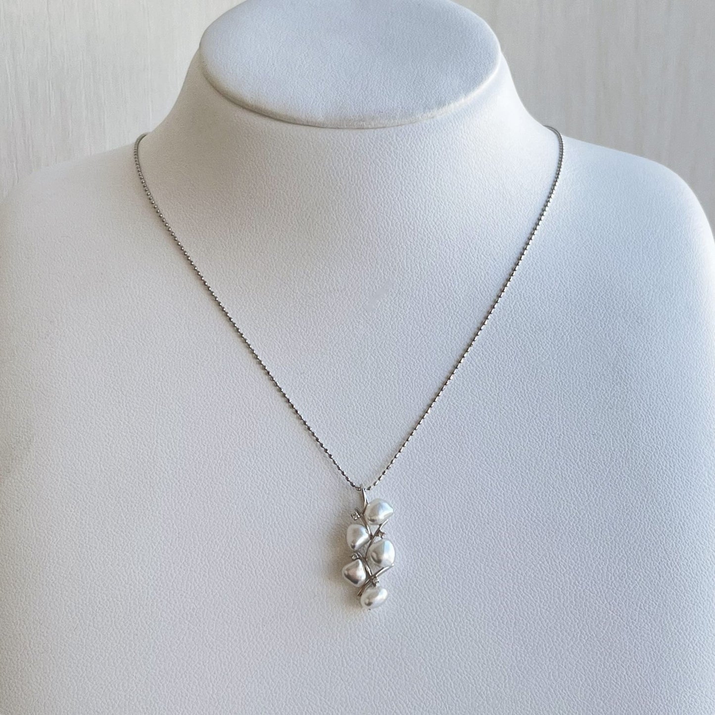 白蝶ケシペンダント/5pcs/K18WG