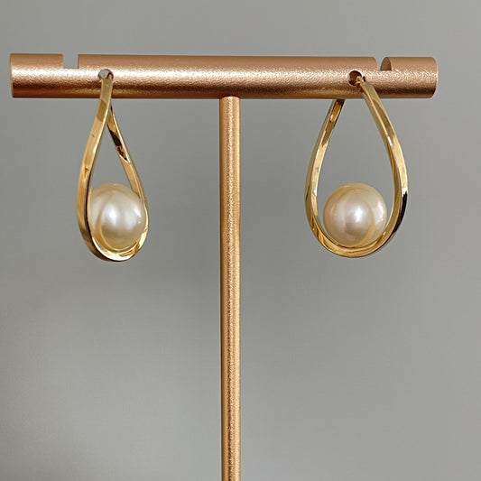 南洋ゴールドパールピアス/フープタイプ