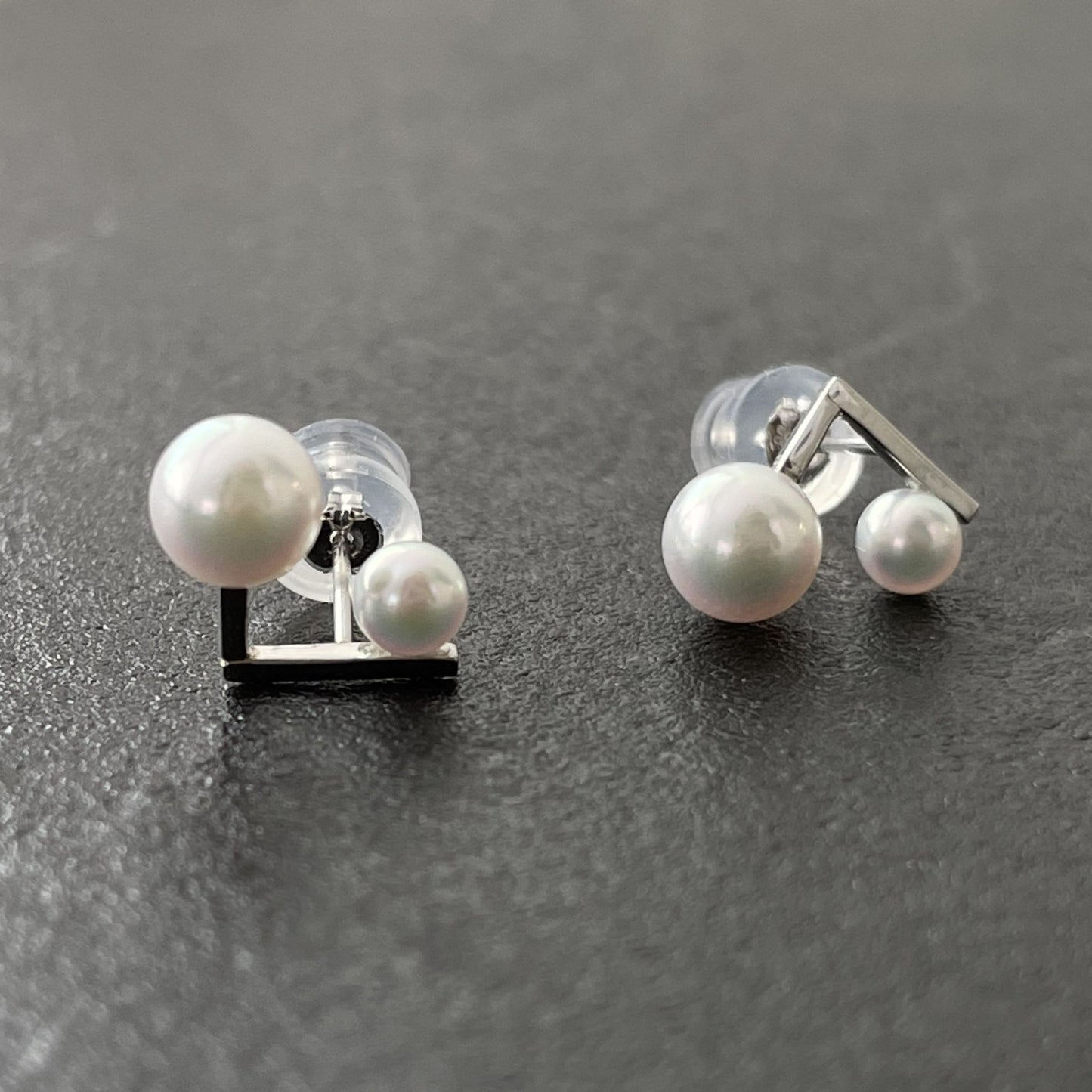 アコヤパールピアス/2pcs/L字型