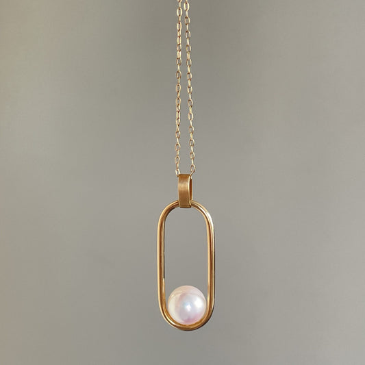 アコヤパールペンダント/オーバル枠