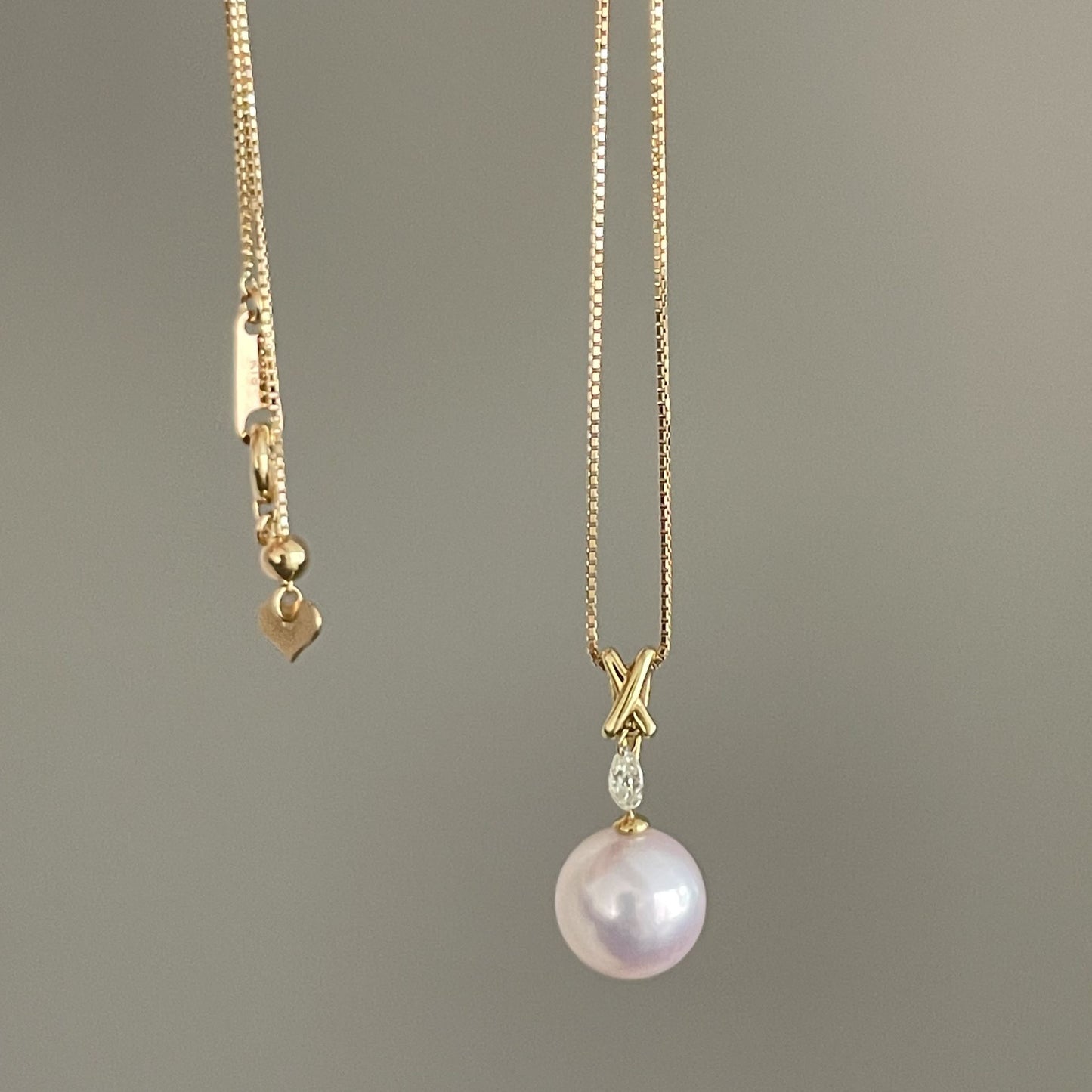 アコヤパールペンダント/クロス&ダイヤ