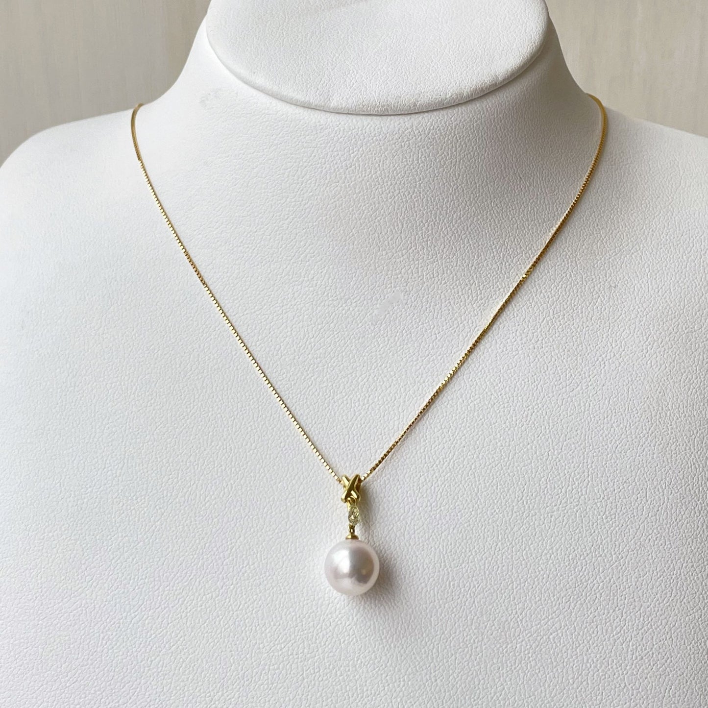 アコヤパールペンダント/クロス&ダイヤ