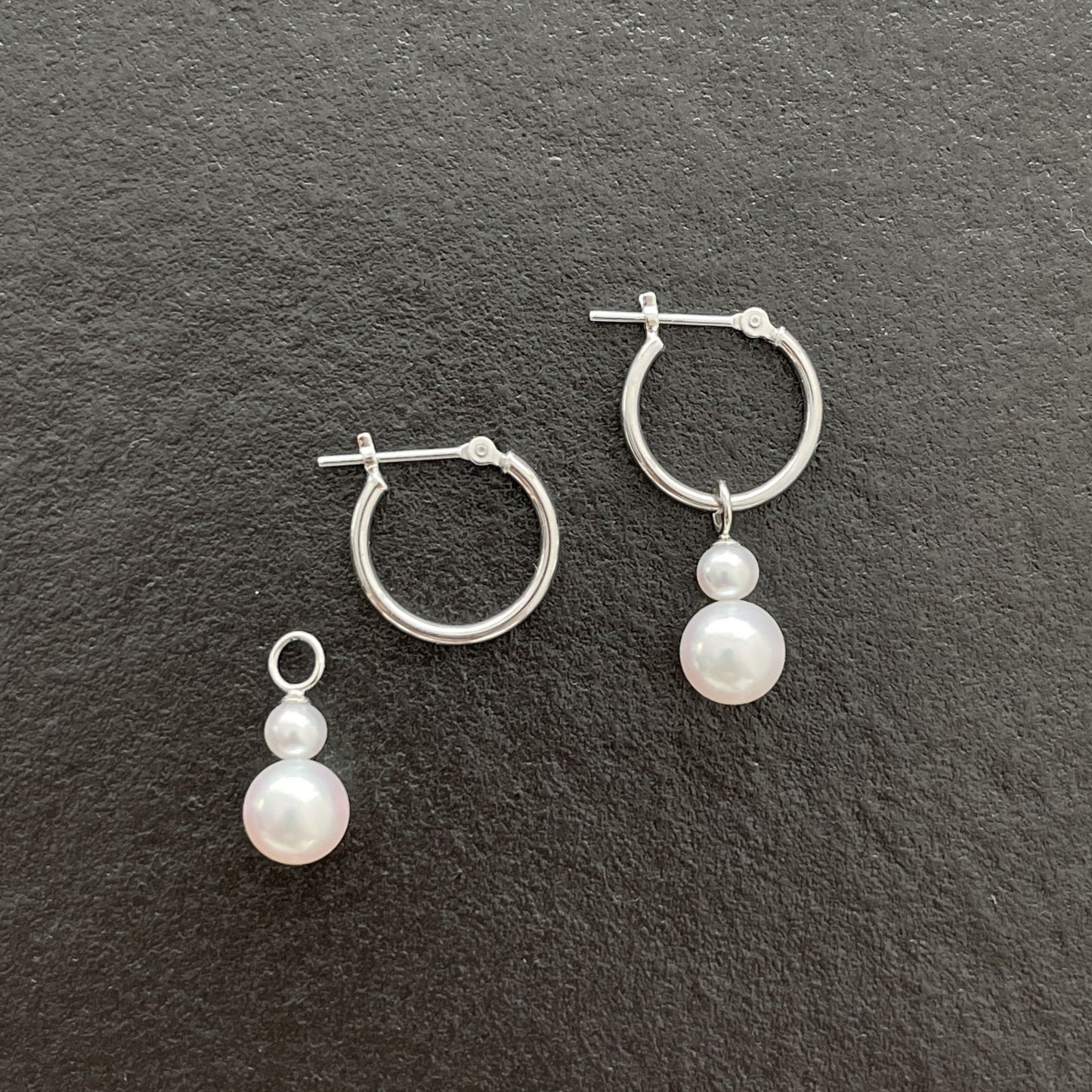 アコヤパールフープピアス/2pcs/チャームタイプ