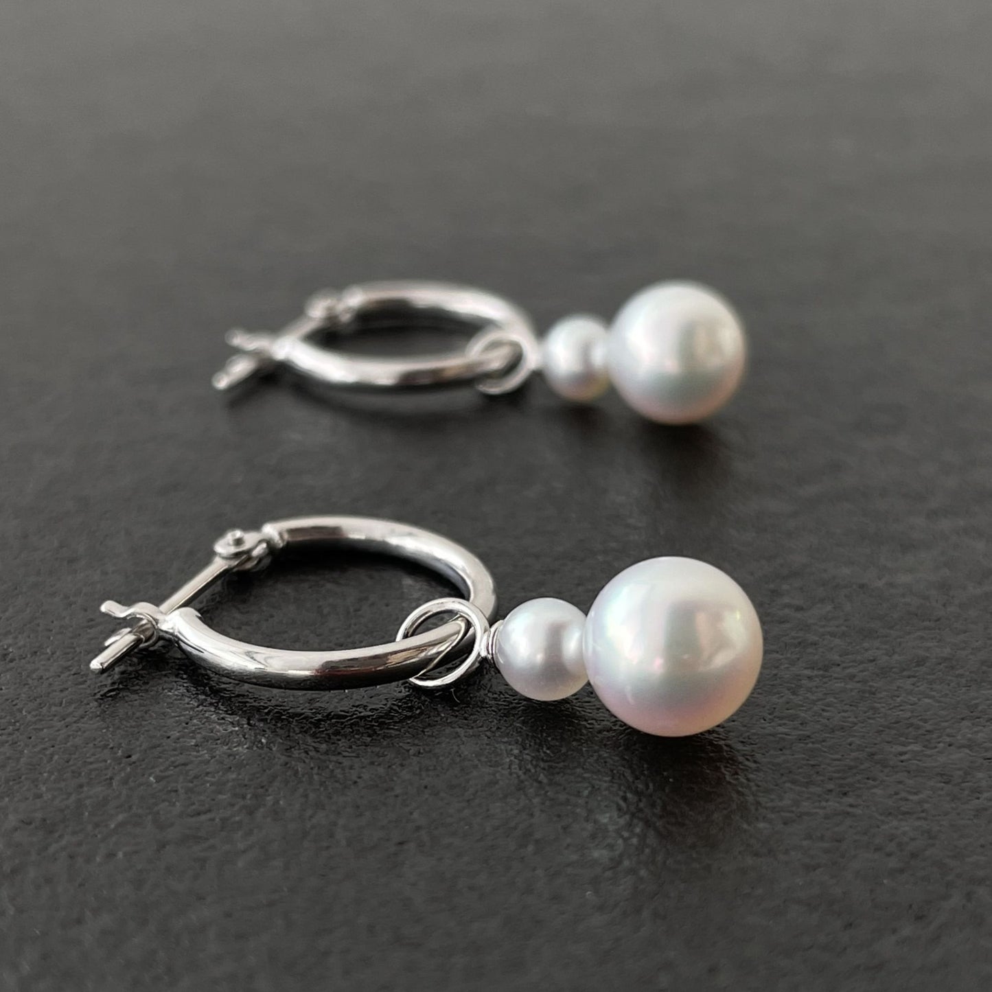 アコヤパールフープピアス/2pcs/チャームタイプ