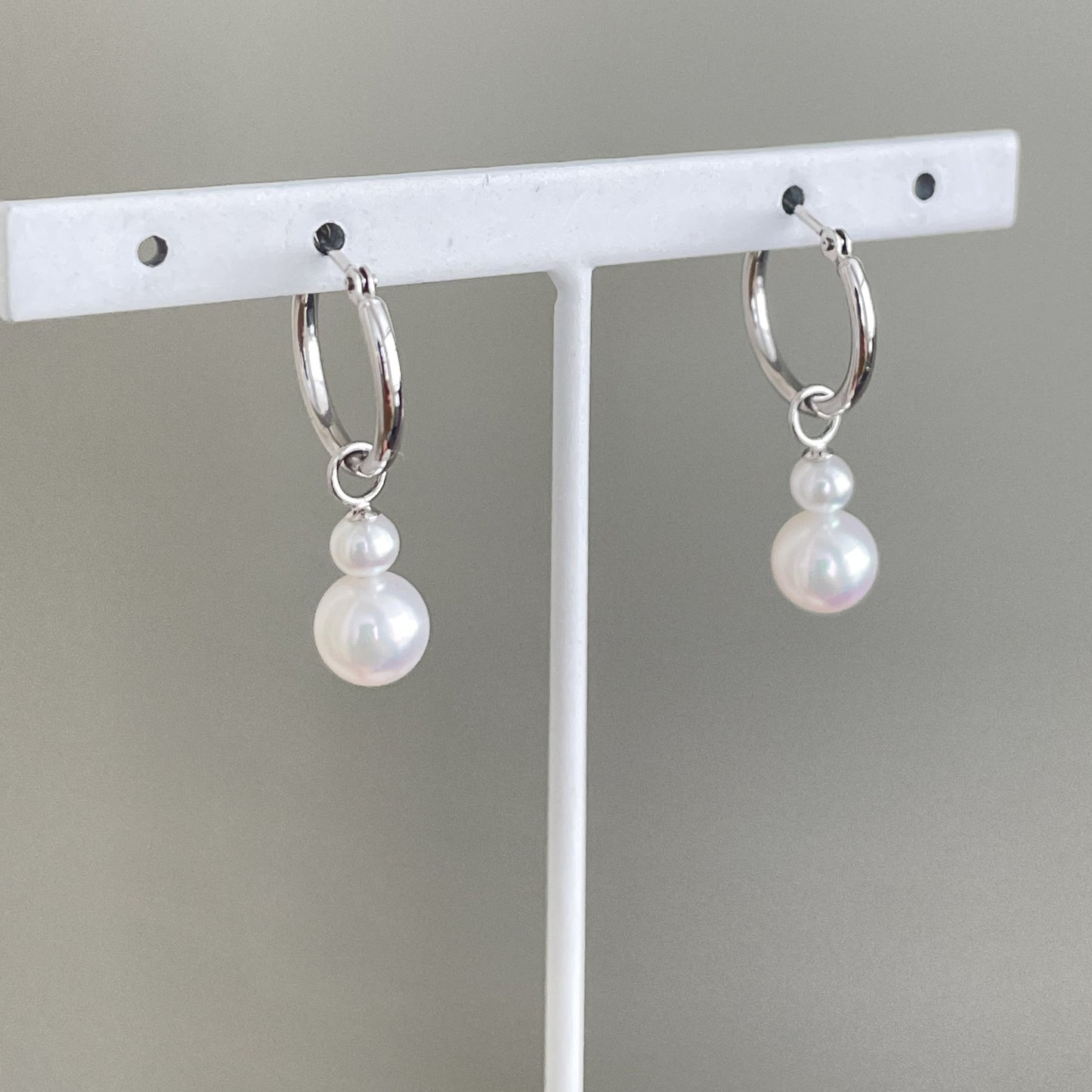 アコヤパールフープピアス/2pcs/チャームタイプ