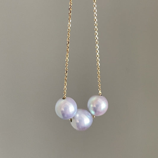 アコヤパールネックレス/Natural Blue/3pcs