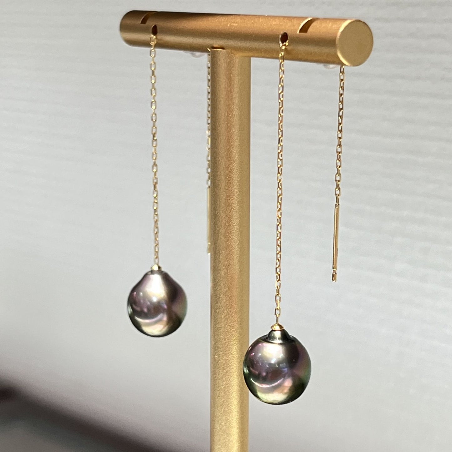 【再入荷】黒蝶パールピアス/アメリカン/K18YG