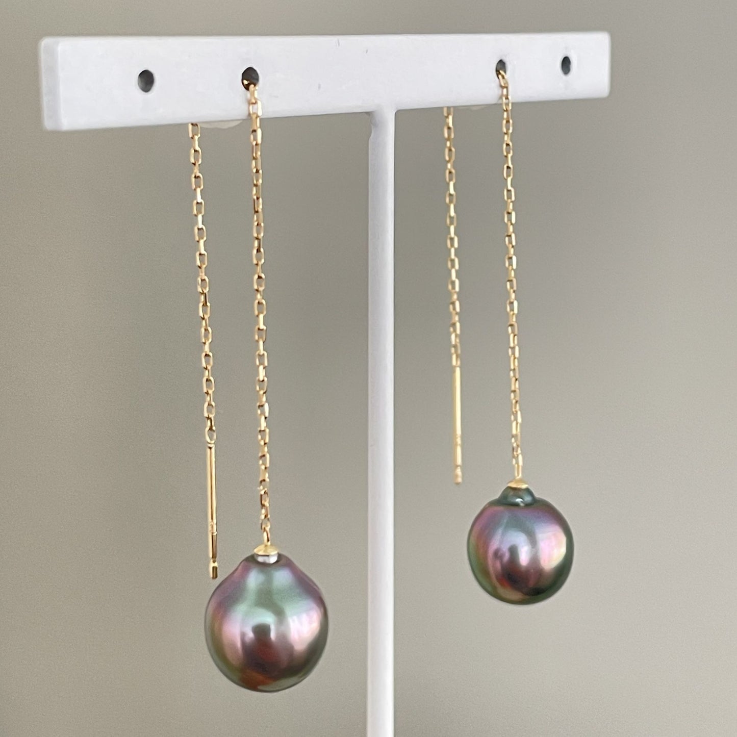 【再入荷】黒蝶パールピアス/アメリカン/K18YG