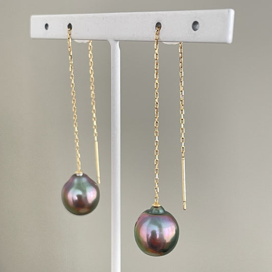 【再入荷】黒蝶パールピアス/アメリカン/K18YG