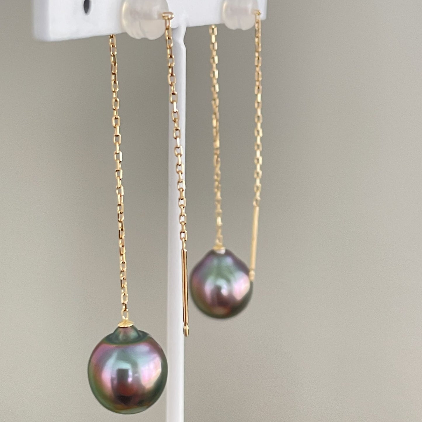 【再入荷】黒蝶パールピアス/アメリカン/K18YG