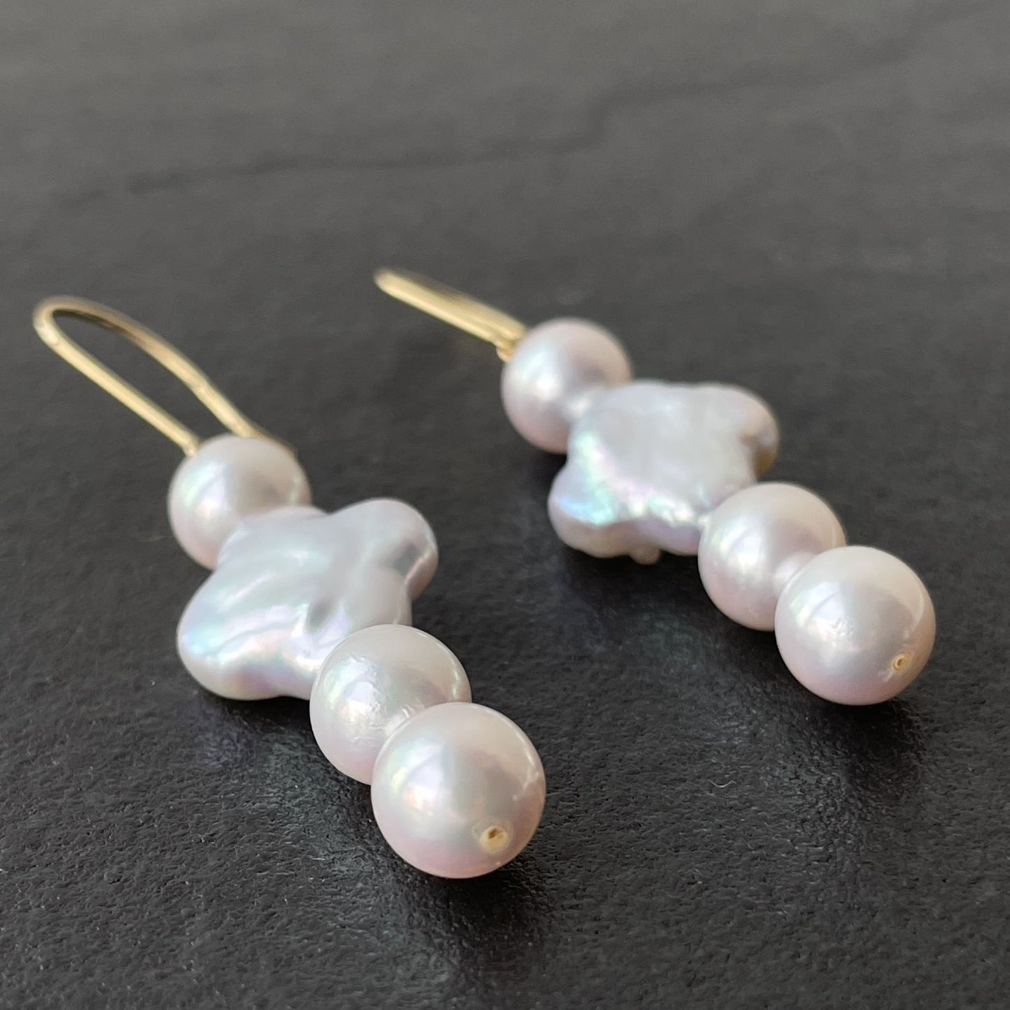 アコヤ＆淡水パールピアス/花型/フック