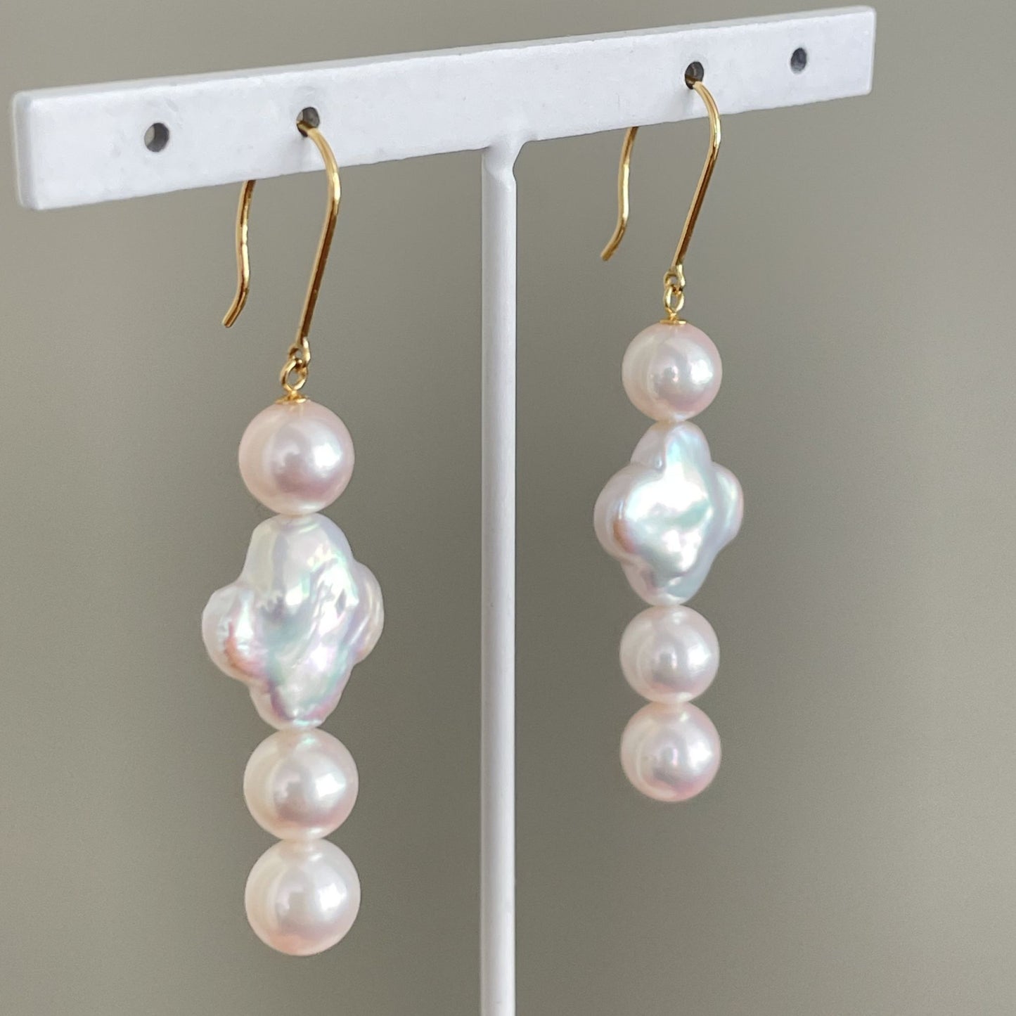アコヤ＆淡水パールピアス/花型/フック